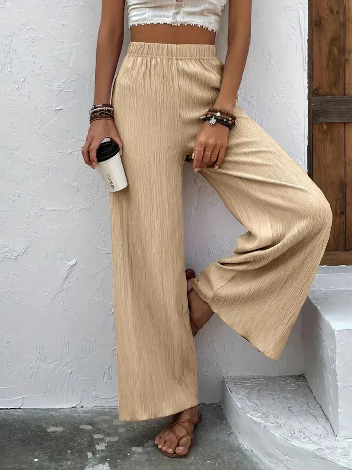 Olivia - Navy Breeze Wide-Leg Trousers