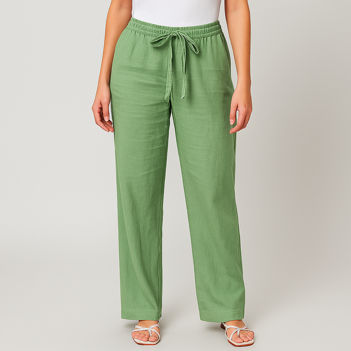 Stella - Elegant Tie Waist Linen Pants