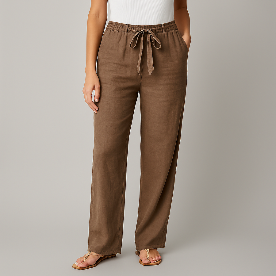 Stella - Elegant Tie Waist Linen Pants