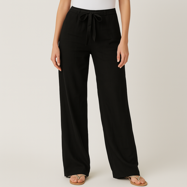 Stella - Elegant Tie Waist Linen Pants
