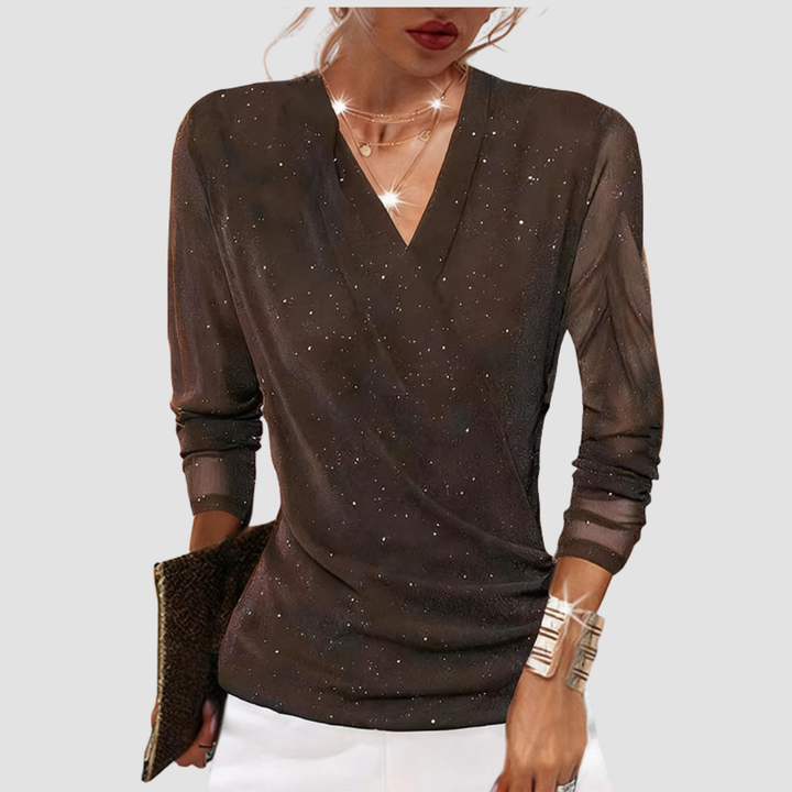 Jolie | Sparkling Velvet Mesh Top