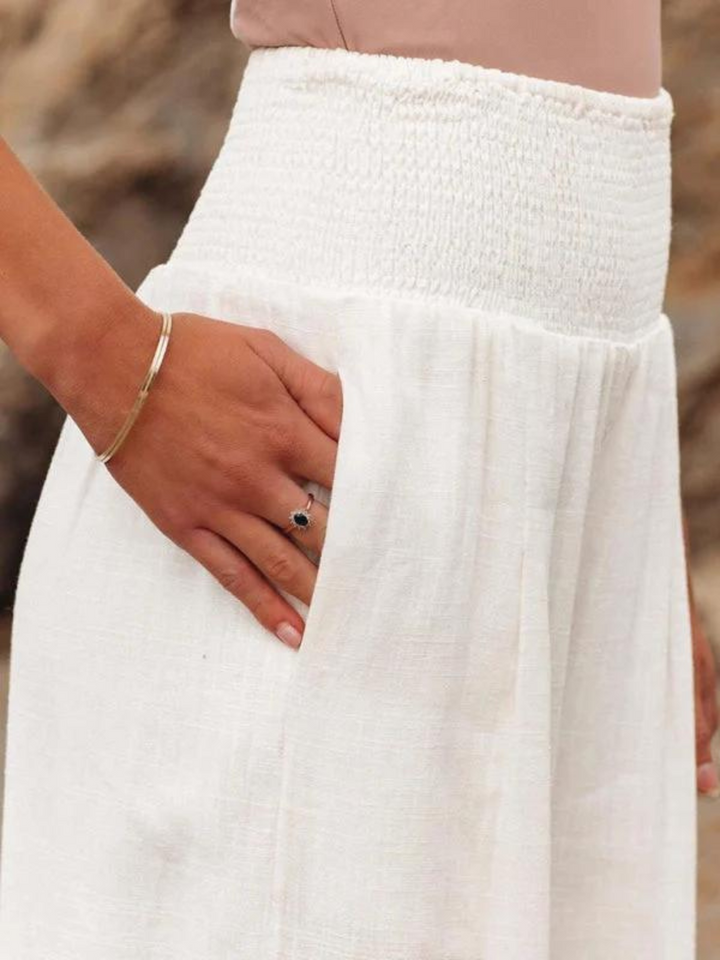 Evelyn - Smocked Waist Wide-Leg Trousers