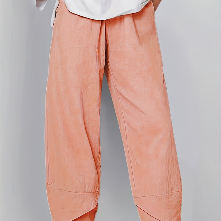 Anna - Asymmetric Hem Cropped Trousers