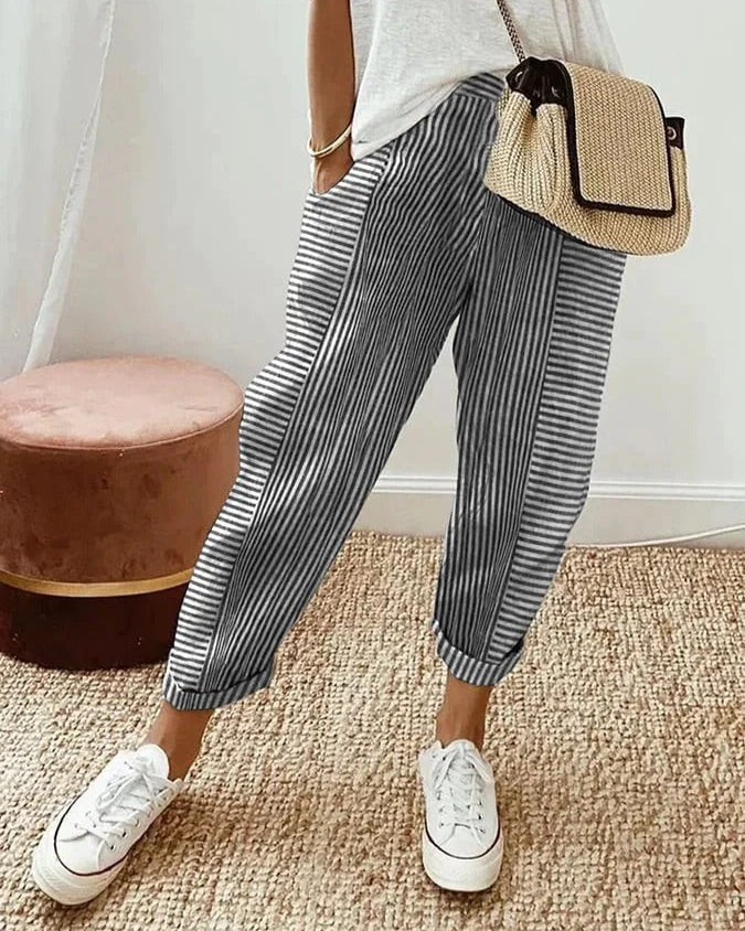Mia – Timeless Stripe Trousers
