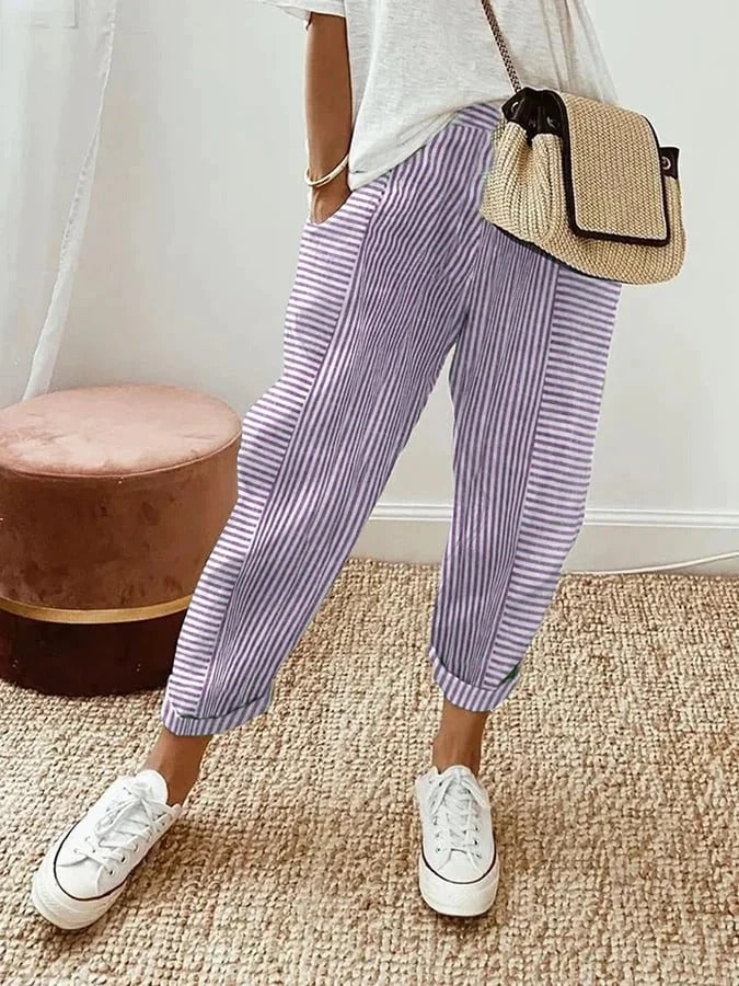 Mia – Timeless Stripe Trousers