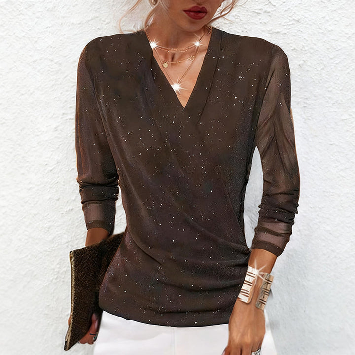Jolie | Sparkling Velvet Mesh Top