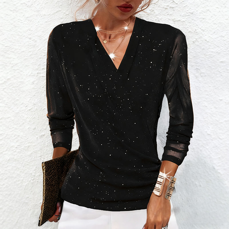 Jolie | Sparkling Velvet Mesh Top
